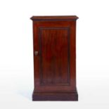 Mahogany pedestal cupboard Victorian, stamped Holland and Sons, the interior with one shelf and