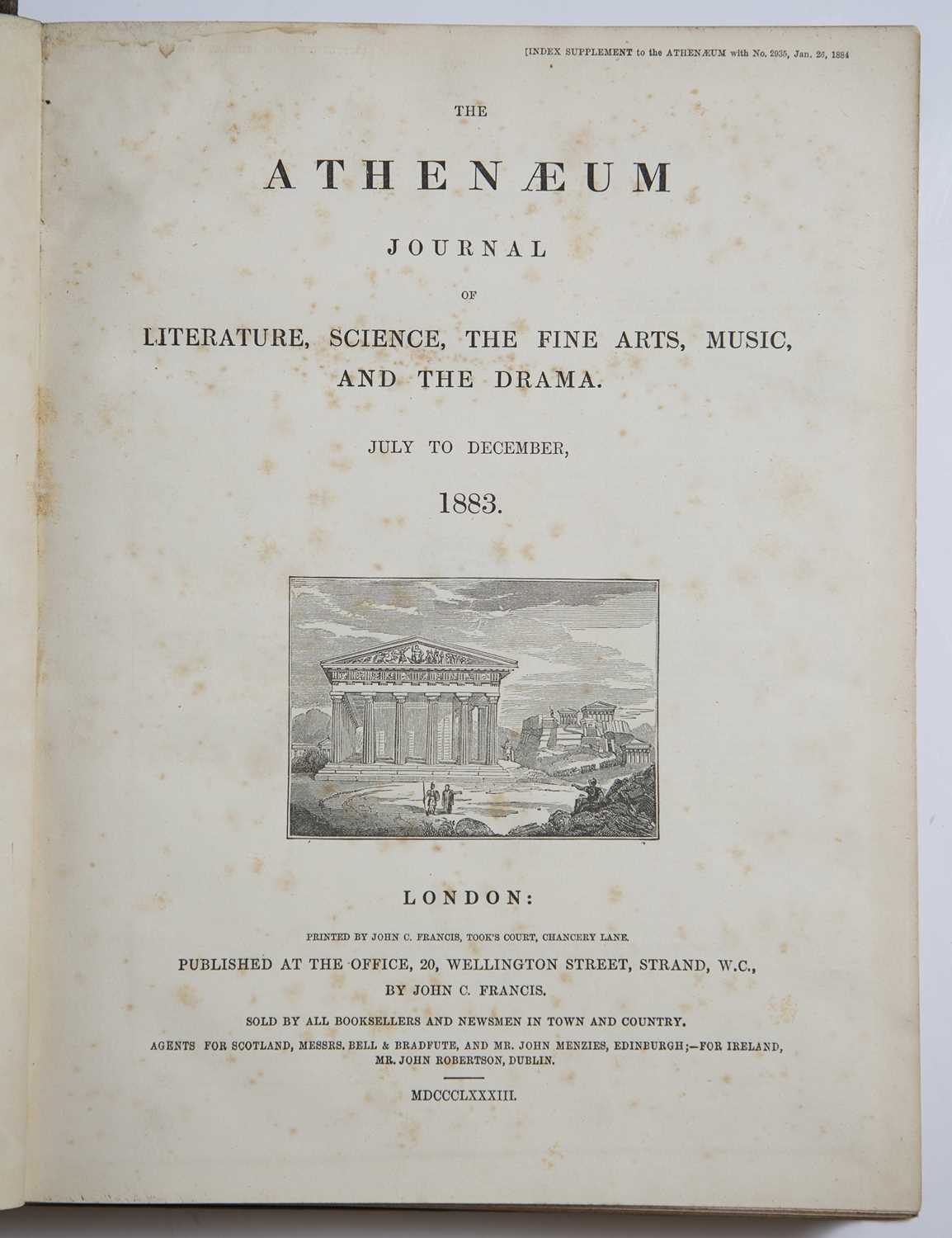 The Athenaeum Journal of Literature Science and the Fine Arts, approximately 90 vols. 1836-1921 with - Image 2 of 2