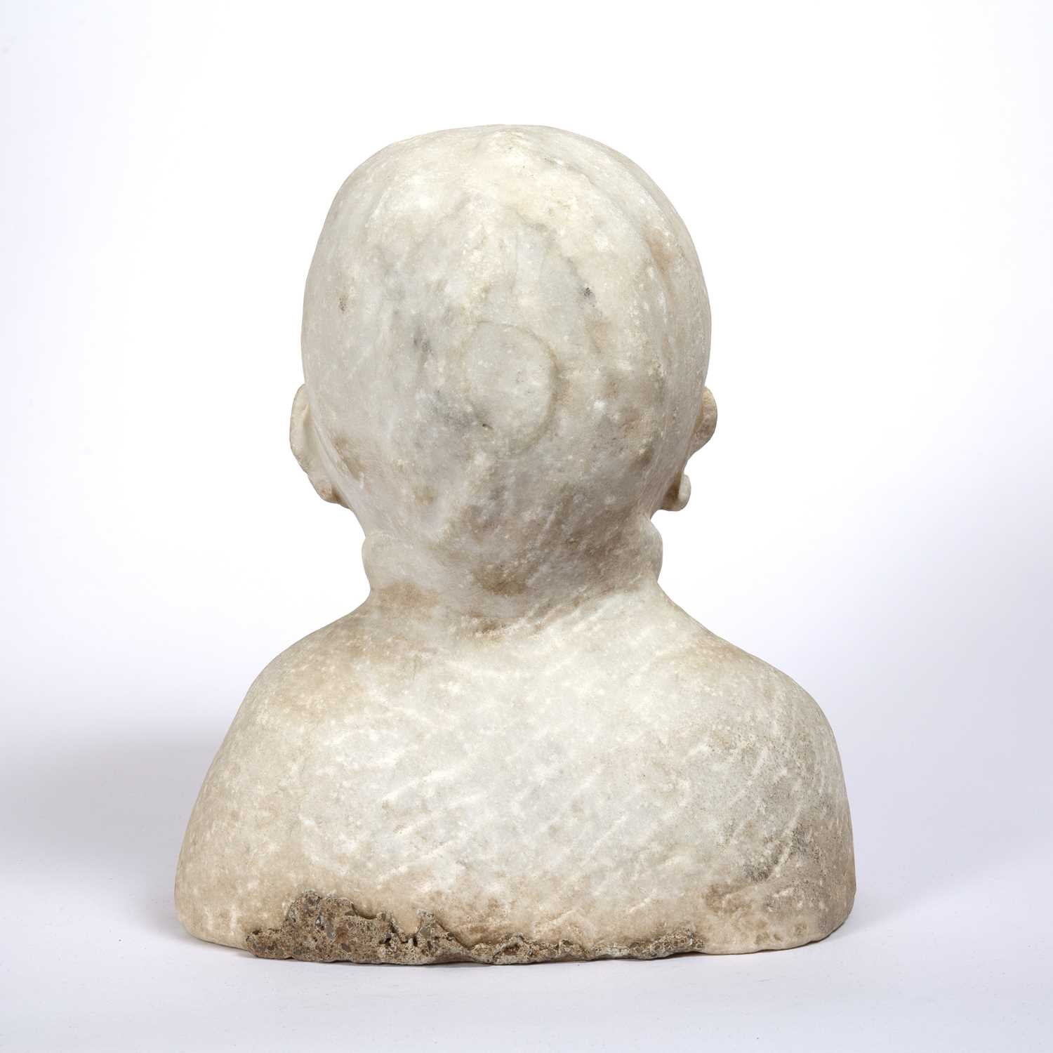 An Italian,Tuscan possibly late 15th Century marble portrait bust of a young child, with - Image 2 of 2