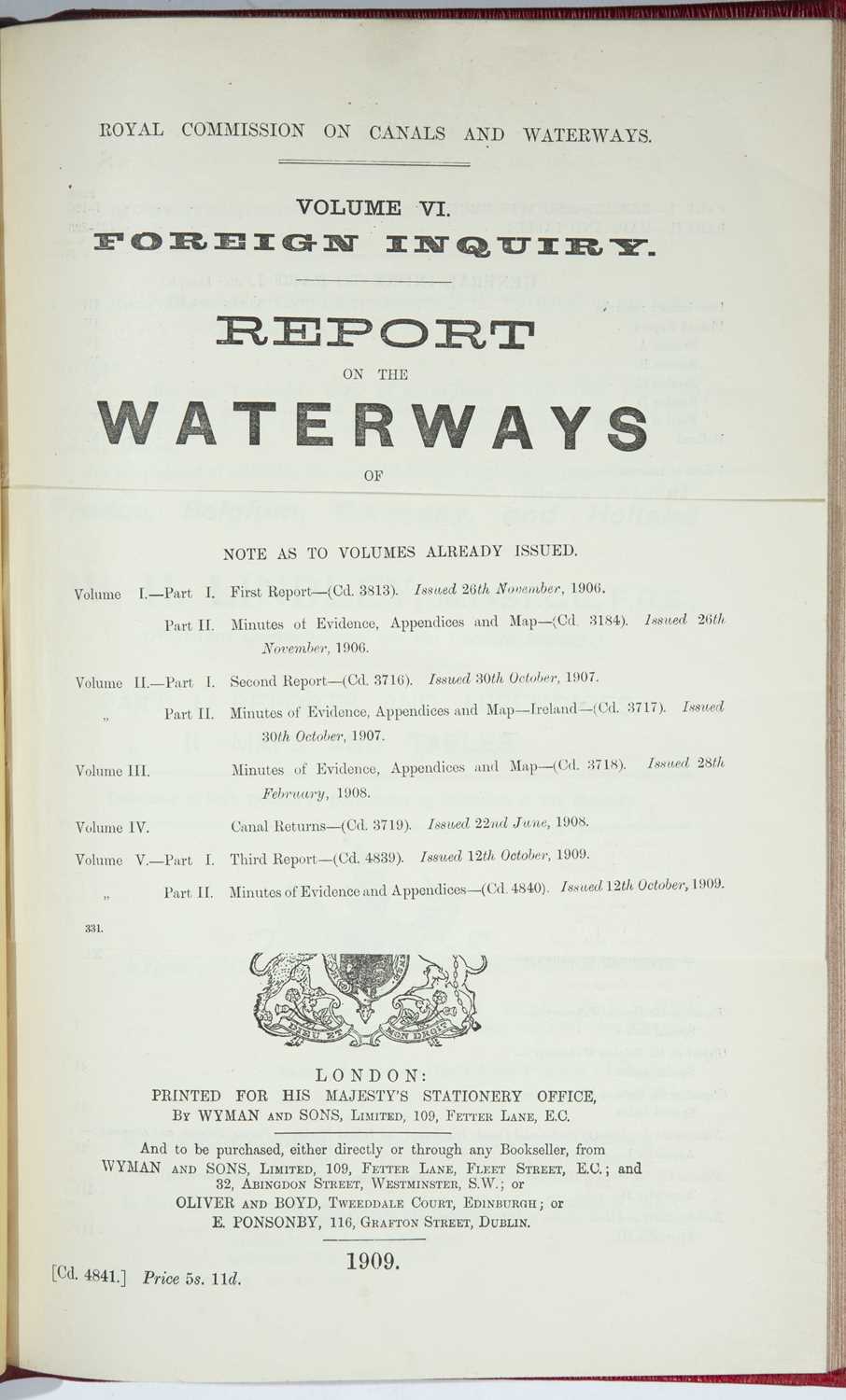 Royal Commission and Select Committee Reports and Minutes relating to Tidal Harbours, Lighthouses, - Image 7 of 8