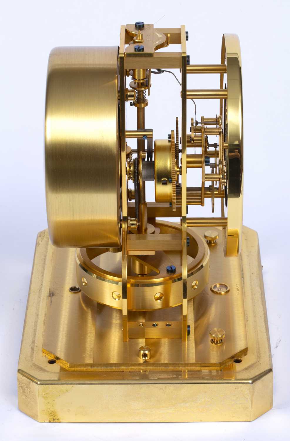 A Jaeger-LeCoultre Atmos clock, the dial with brown chapter ring, movement numbered 37839, in glazed - Image 3 of 7
