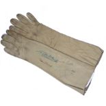 Space and aviation interest: A pair of kid gloves, one signed by Yuri Gagarin, Alberto Braniff,