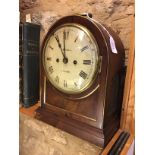 A Regency rosewood bracket clock with circular white dial signed Perigal, with brass beading and