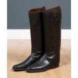 A pair of black leather riding boots 44cm high x 28.5cm long toe to heelCondition report: Marks