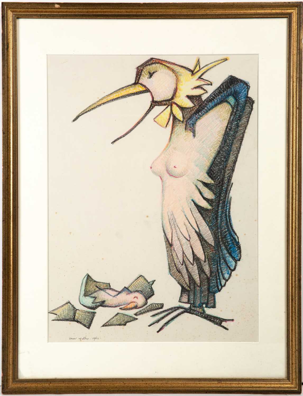 Oscar Mellor (1921-2005), abstract bird/woman and hatching chick, 1962, signed and dated to lower - Image 2 of 4