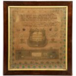 An early Victorian needlework sampler by Mary Powell, aged fourteen in 1841, of a verse from St