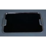 An art deco style chrome black composite tray 60cm wide x 37.5cm deepCondition report: In good