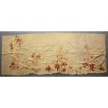 A woolwork tapestry with floral decoration, 295cm x 114cmCondition report: Marks, some loose thread,