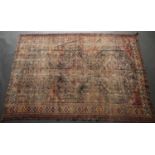 An early to mid 20th century Eastern woollen rug 278cm x 195cmCondition report: Extensive wear