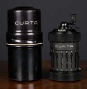 A Curta Calculator Type I, c.1959, with tin caseCondition report: In good condition, with minor