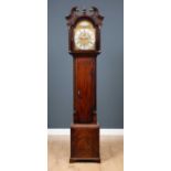 A George III mahogany longcase clock by James Cowan of Edinburgh, the swan neck pediment with
