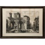 After Giovanni Battista Piranesi (1720-1778) 'Vedutadegli Auanzi Del Foro Di Nerua', engraving, 48cm