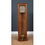 A mid to late 20th century oak cased wall hanging regulator with continental movement, the dial