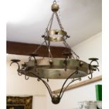 A Gothic style sheet metal eight branch hanging chandelier 100cm diameter x 110cm highCondition