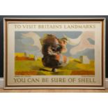 Graham Sutherland Travel poster for Shell, depicting one of Britain's landmarks, Brimham Rock,