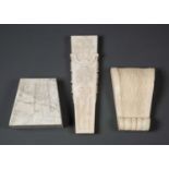 Architectural elements, three pieces of carved white marble, the largest 40cm high (3)Condition