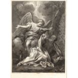 Francesco Bartolozzi after Ant Dominicus Gabbiani The Angel Appearing to Elijah, etching,