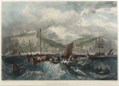 R. Wallis after J.M.W. Turner Hastings, engraving, hand-coloured, 40 x 58cm