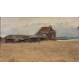 Arthur Lucas (fl. 1881-1893) Farm by Poole Harbour, Dorset, signed with monogram and further