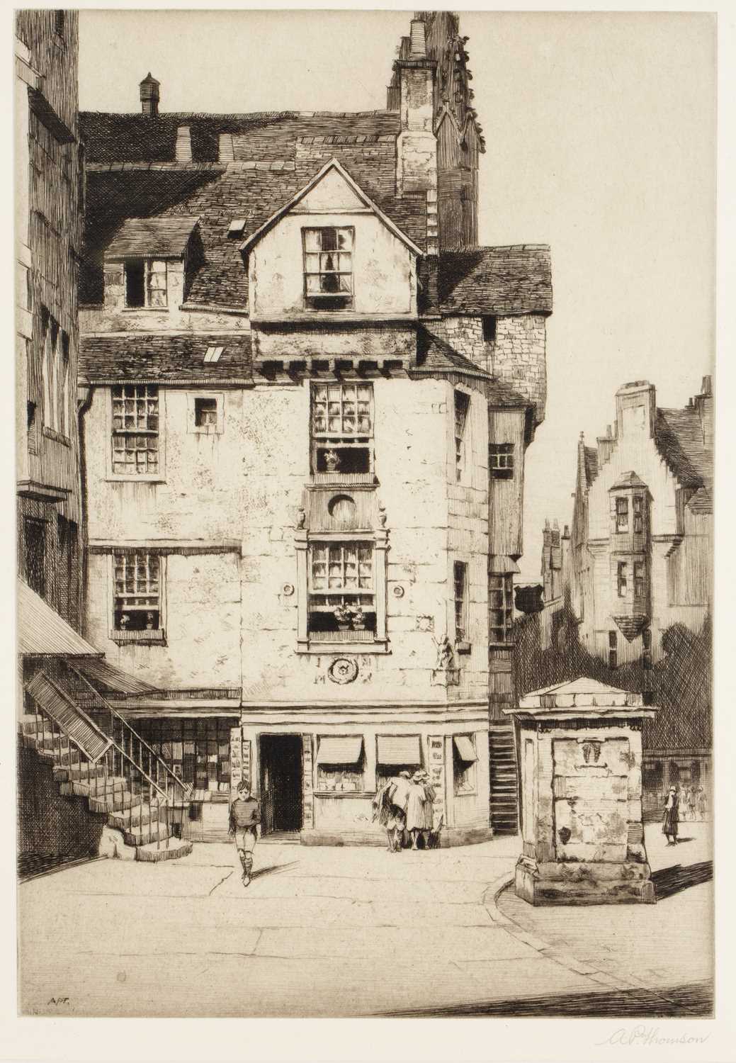 Alexander P Thomson (1887-1962) Knox's House, Edinburgh, etching, pencil signed in the margin, 25