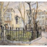 Vera Skinner (20th century) A quiet London corner, signed, pen, ink and watercolour, 20 x 21.5cm;