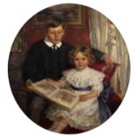 Arthur Percy Dixon (act.1884-1916) Portrait of William and Constance Mair seated and perusing a