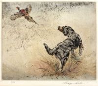 Henry Wilkinson (1921-2011) A Gordon Setter and pheasant, etching, pencil signed in the margin and