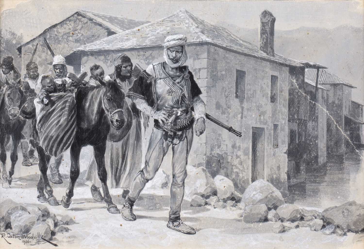 Richard Caton Woodville II (1856-1927) 'Albanian Zigaris (Gypsies) leaving Vir Bazaar on the Lake of