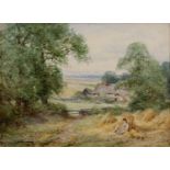 Henry John Sylvester Stannard (1870-1951) 'Rustic Solitude', signed, watercolour, 25 x 35cm