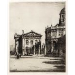 Albany E. Howarth (b.1872) Broad Street and The Clarendon Building, Oxford, etching, pencil signed