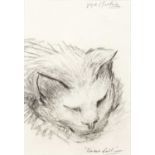 Joyce Markie (20th century) 'Tinkerbell' (Study of a cat's head), signed and inscribed with title,