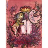 Marc Chagall (1887-1985) Titelblatt Glasmaleri fur Jerusalem, lithograph in colours, Paris 1962,