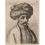 Wenceslaus Hollar A Turk in embroidered waistcoat, etching, 8 x 6cm, mounted but unframed