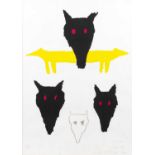 Ben David Zadok (b.1949) Wolves, lithograph in colours, pencil signed in the margin, dated 1988
