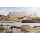 Edward Wesson (1910-1983) Sutherland landscape, signed, watercolour, 32 x 49cm