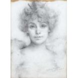 20th century British school Head and shoulders portrait of a young lady, inscribed 'To Lord Dufferin