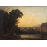 Follower of Claude Lorrain (1600-1682) An Arcadian landscape, oil on canvas, 42 x 59cm