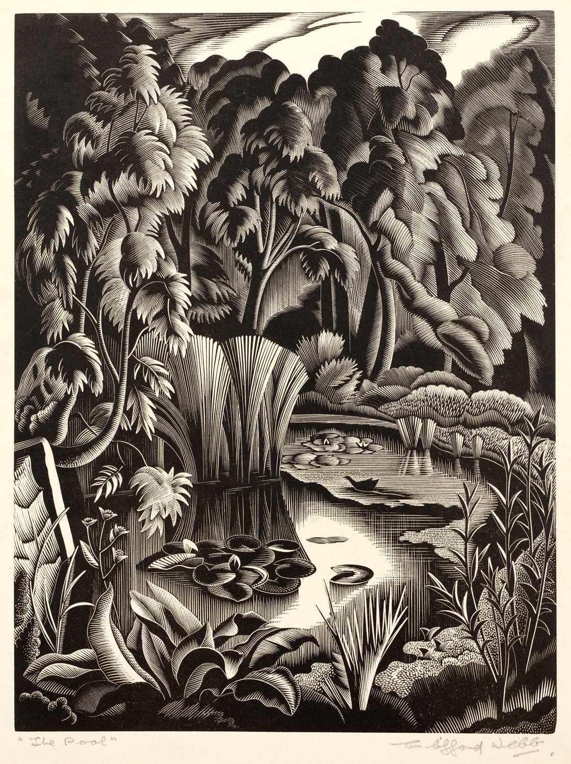 Clifford Webb (1895-1972) 'The Pool', wood engraving, pencil signed in the margin and titled,