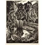 Clifford Webb (1895-1972) 'The Pool', wood engraving, pencil signed in the margin and titled,