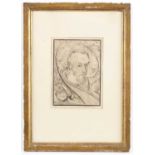 Tomas Harris (1908-1964) Self portrait, etching, inscribed in pencil to the margin 'To Eddy from