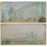 A pair of Baxter prints - Crystal Palace and The Great Exhibition, 14 x 32cm (2)