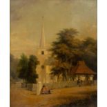 R * J * Parris (19th century) The Lichgate and St George's Church, Beckenham, inscribed verso and