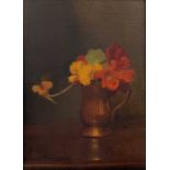 Ernest Townsend (1885-1944) 'Nasturtiums', signed, oil on canvas, 39.5 x 26.5cm Exh. Derby