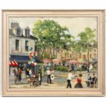 William Scudder (20th century) 'Place du Tertre', signed, titled verso, oil on canvas, 39 x 49cm