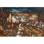 Karel Lek (b.1929) Winter landscape, Anglesey, signed, oil on board, 31 x 46cm