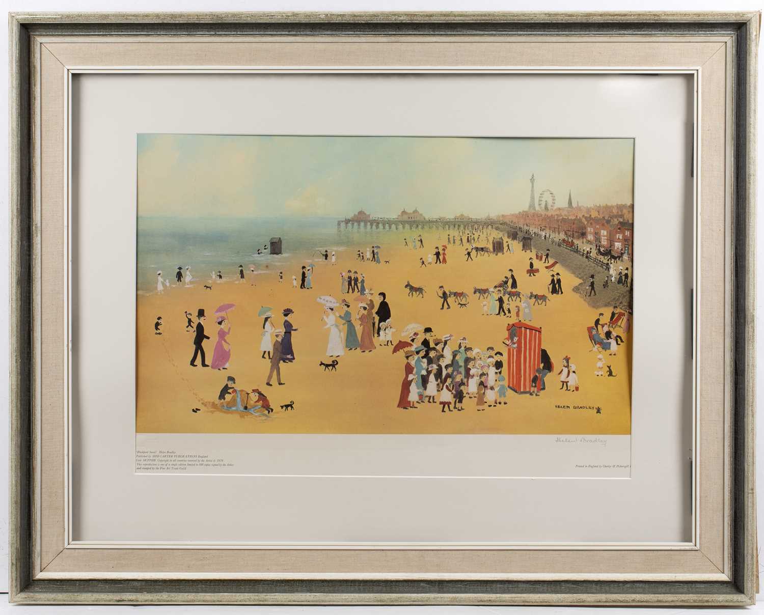 After Helen Bradley 'Blackpool Sands', print in colours, pencil signed by the artist, printed by - Image 2 of 3