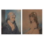 George Chinnery (1774-1852) Portrait of Mr H.J. Hinchcliffe and Mrs Hinchcliffe, a pair, each