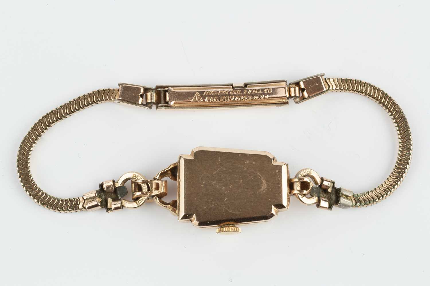 A lady's gem set bracelet watch by Blancpain, the trapezoid-shaped gilt dial with Arabic quarters - Image 3 of 5
