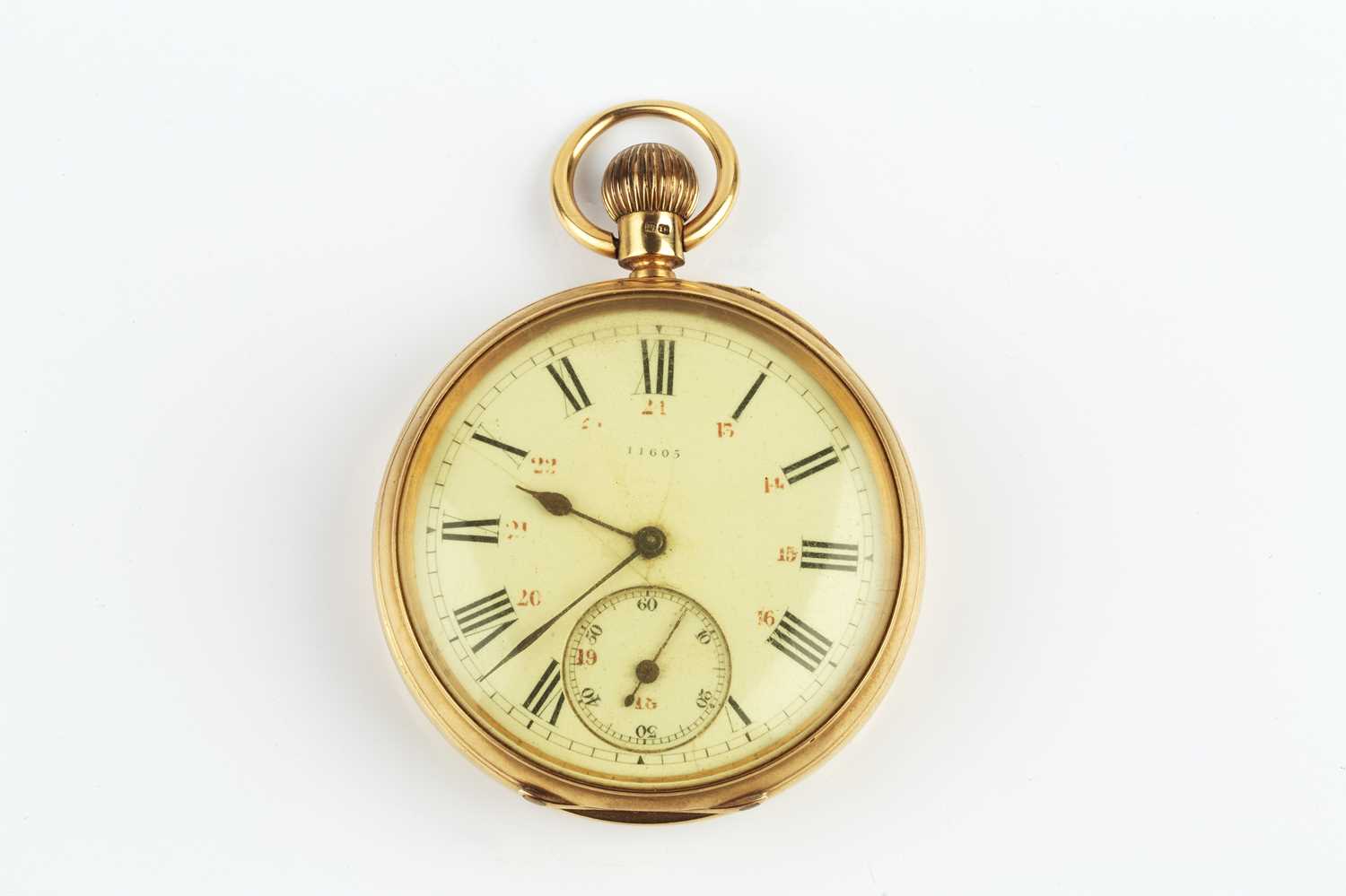 A late Victorian 18ct gold open face pocket watch, the white dial with Roman numerals and subsidiary - Image 2 of 7