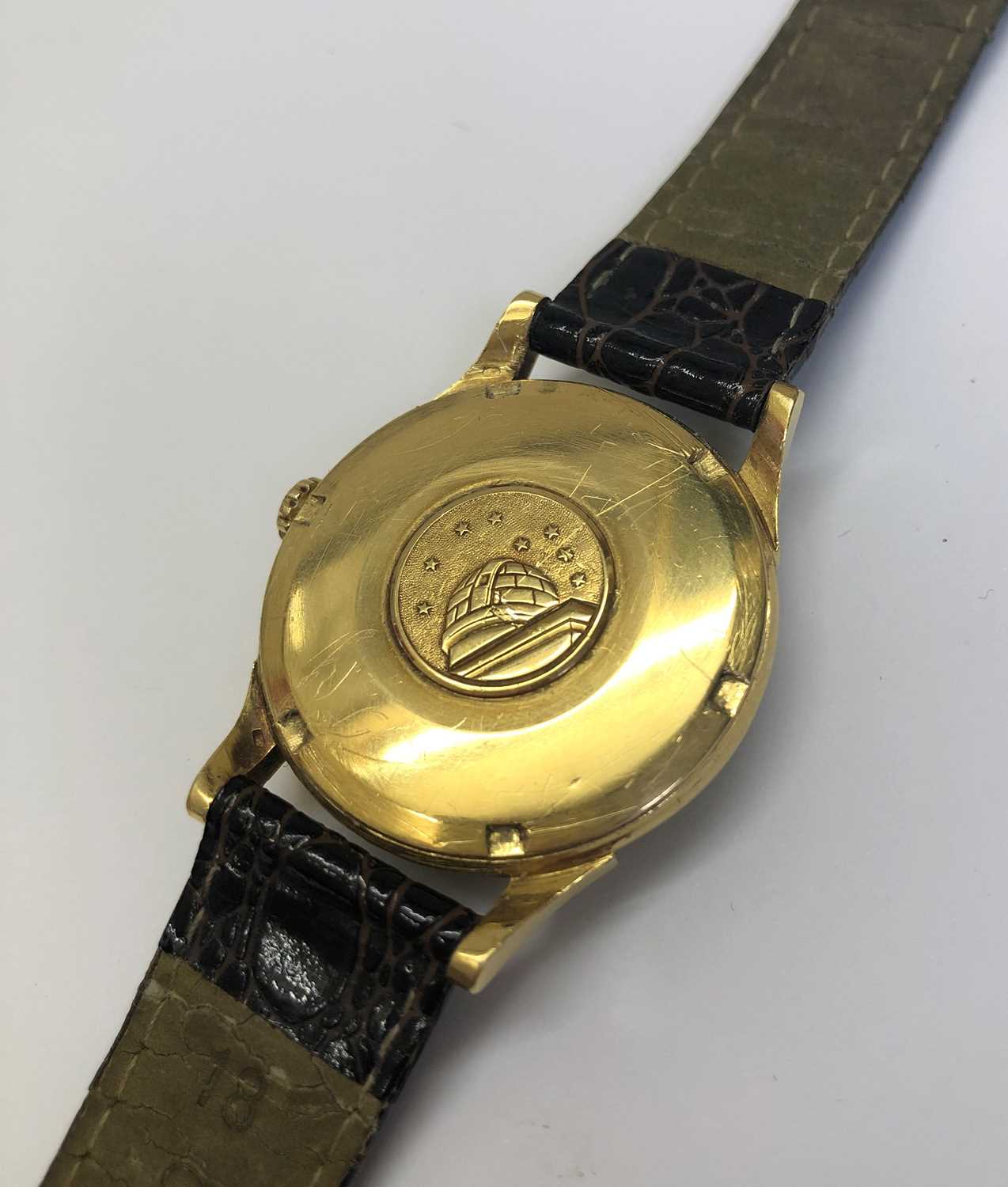 A 'Constellation' automatic wristwatch by Omega, the circular gilt dial with black baton markers, - Image 8 of 12